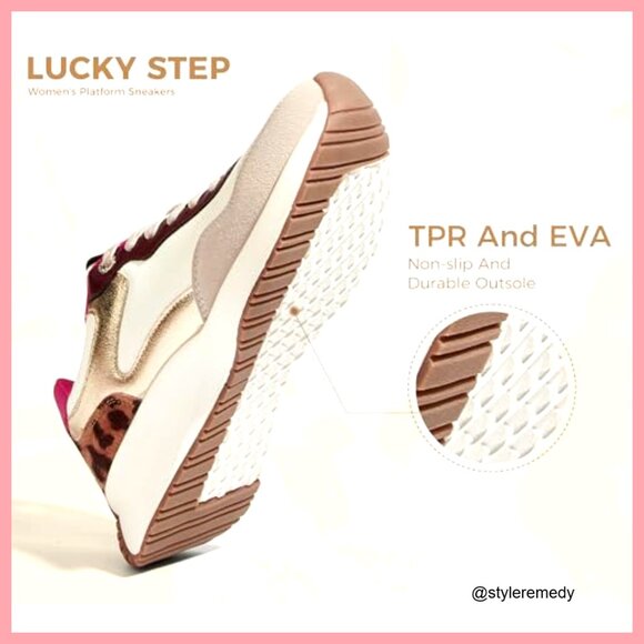 Women's Platform Sneakers Slip-Resistant Breathable Running Walking Shoes - Picture 6 of 7